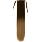 Extensie de par coada dreapta cu snur 65  cm  Ombre Saten Inchis cu Saten Mediu Ash CYF7154218T6A